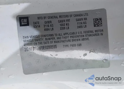 2014 Chevrolet Camaro 1Ss from USA, damaged, VIN 2G1FS1EW0E9280595